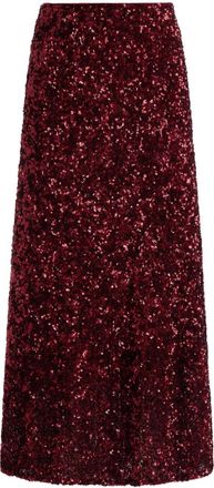 Alice & Olivia Gonna svasata con paillettes - Rosso