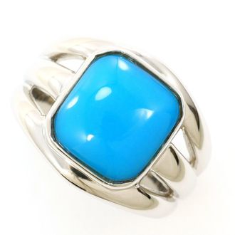 C&A Platinum Turquoise Platinum 900 Band Ring (Pre-Owned)