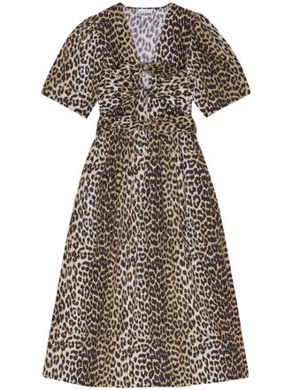 Ganni Ganni Womens Organic Cotton Midi Dress