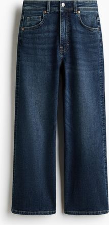 H&M Wide High Waist Ankle Jeans - Blue