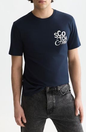 Scotch & Soda Regular Fit Cotton Graphic T-Shirt in Sky Captain at Nordstrom, Size Medium