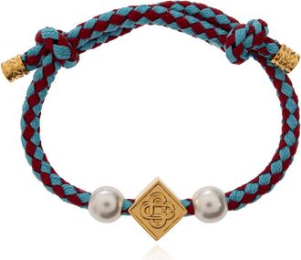 Casablanca Pearl Bracelet - unisex - Armbanden - Blauw - ONE Size - Katoen - Accessoires