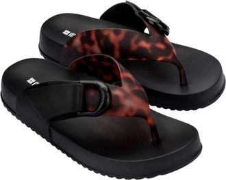 Melissa Cozy Water Resistant Platform Flip Flop in Black/Clear at Nordstrom, Size 10