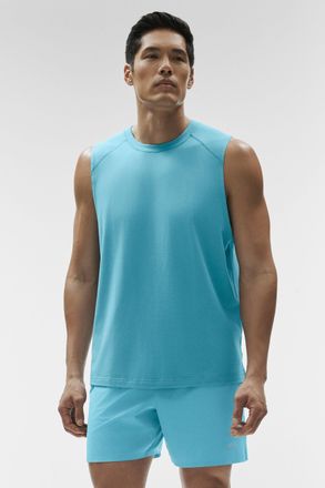 Alo Vapor Muscle Tank Top in Blue Breeze, Size: Medium