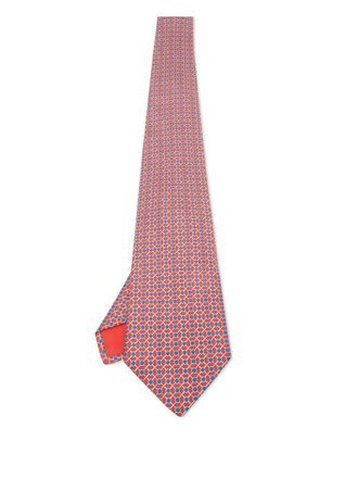 Herm&egrave;s Printed silk tie - men - Silk - One Size - Red