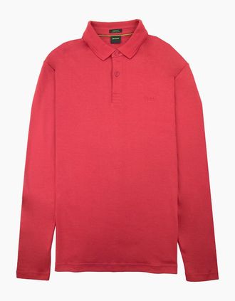 HUGO BOSS Mens Hugo Boss Pirol Regular Fit L/s Polo Red 616 - Size: 46