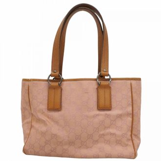 Gucci Beige Pink Canvas Tote Bag (Pre-Owned)