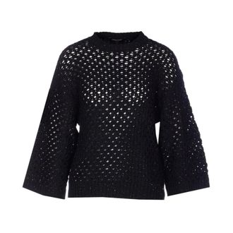 Fabiana Filippi Mad 266F034L750 Ronde hals Knit - Dames - Ronde hals truien - Blauw - XS - Wol - Truien & Vesten