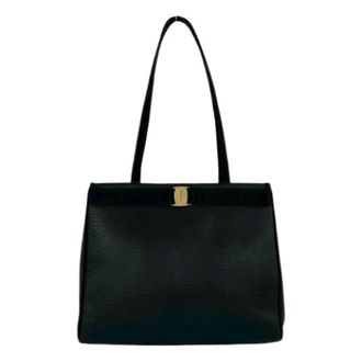 Ferragamo Pre-owned Leren Tote Bag - Dames - Pre-owned - Zwart - Maat: ONE Size Leer