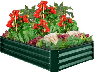 Best Choice Products 6x3x1ft Outdoor Metal Raised Garden Bed for Vegetables, Flowers, Herbs, Plants