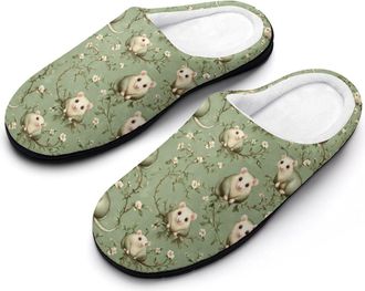 Generic Opossums Womens Slippers Warm House Slippers Indoor House Shoes with Anti-Skid Rubber Sole