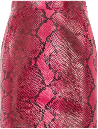 Roberto Cavalli python-print mini skirt - Pink