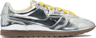 Autry Metallic Heel Sneakers Zilver - Dames - Sneakers - Grijs - 36 EU - Leer - Schoenen