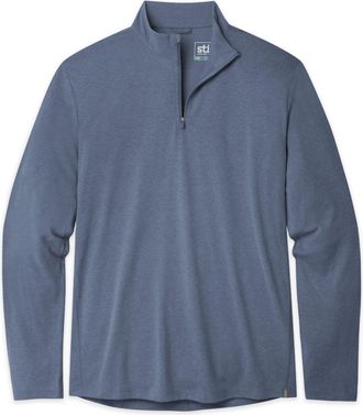 Stio | Mens Divide Half Zip Top, Size Extra Large in Vintage Indigo Heather | Cotton