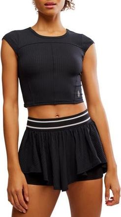 Free People FP Movement Tempo Ribbed Baby Tee in Black at Nordstrom Rack, Size X-Small