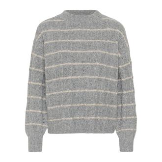 Kaffe Dames, Truien, Grijs, Maat: 2XL Leer