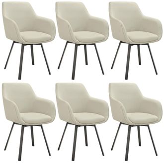 TecTake Dining Chair Alicon Set Of 6 - Greige in Beige | Size: 6 Pack