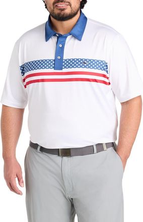Vineyard Vines Big & Tall Americana Stripe Sankaty Performance Polo Shirt in American Flag Stripe at Nordstrom, Size Xxx-Large