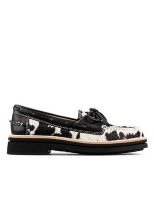 Donald J Pliner Womens Lillith Casual Boat Shoe In Bone/black
