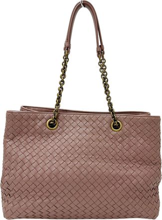 Bottega Veneta Intrecciato Dusty Pink Leather Tote Bag (Pre-Owned)