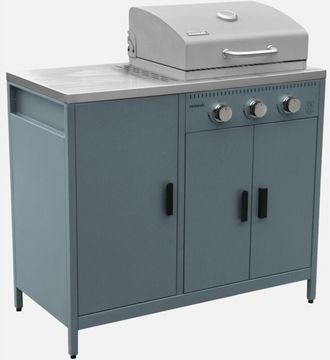 Sweeek Barbecue a gas 3 bruciatori, 3 ante, 2 spazi di stoccaggio