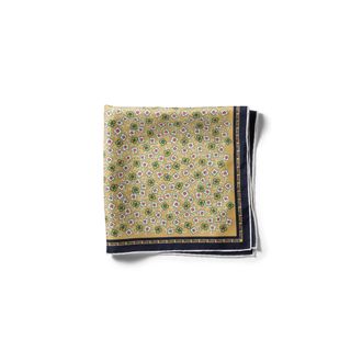 Miu Miu Printed Twill Scarf, Woman, Mustard/white