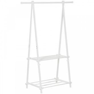 HOMCOM Steel Freestanding Clothes Rail w/ 2 Shelves White - Home Living | TJ Hughes