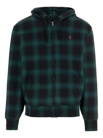 Polo Ralph Lauren Felpa a quadri con cappuccio e zip - Verde