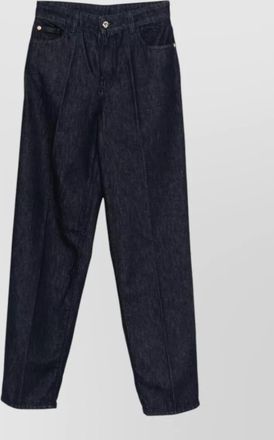 Emporio Armani denim cotton trousers belt loops pleated front