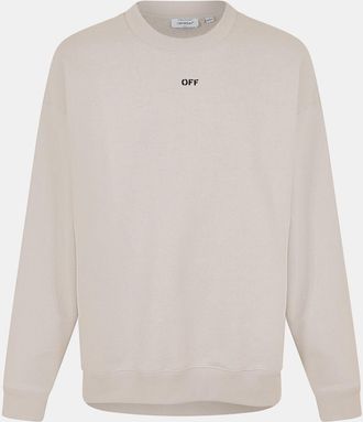 Off-white Mens Off White Skate Crew Neck Long Sleeve Sweatshirt in Stone/Black - Beige - Size X-Small
