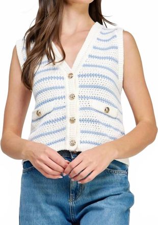Liv V Neck Crochet Vest In Multi