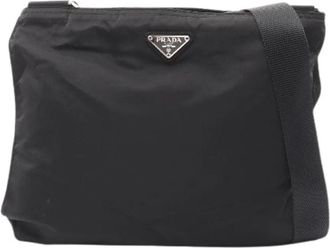 Prada Pre-owned Cross Body Bags, female, Black, Size: ONE SIZE Pre-owned Nylon Shoulder Bag