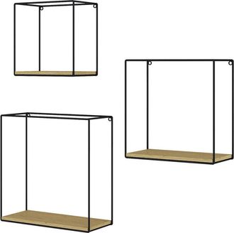 Vicco Estante De Pared Hilde, Roble Dorado, Lote De 3