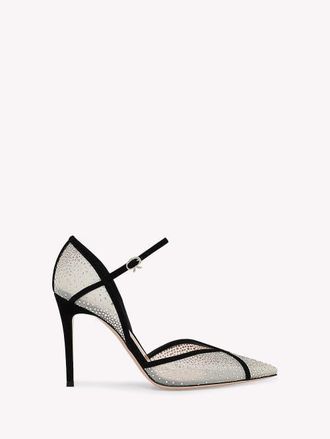 Gianvito Rossi Confetti DOrsay Pump in Black Suede And Fabric at Nordstrom, Size 39.5