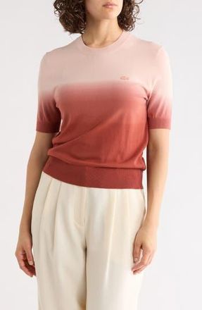 Lacoste Ombr&eacute; Crewneck T-Shirt in Iberis/Latte at Nordstrom Rack, Size 34