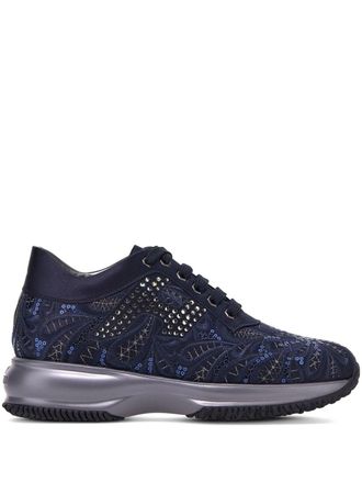 Hogan Sneakers Interactive con ricamo - Blu