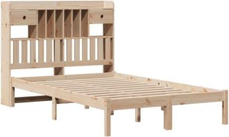 vidaXL Bookcase Bed without Mattress 135x190 cm Double Solid Wood Pine vidaXL