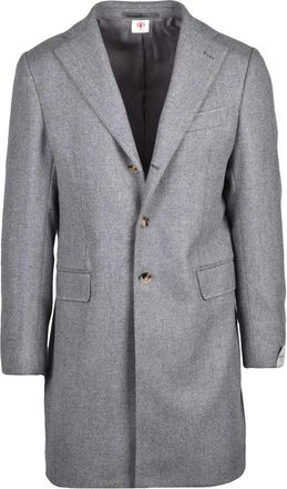 LUIGI BORRELLI NAPOLI Grey Virgin Wool-Cashmere Coat
