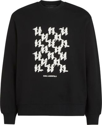 Karl Lagerfeld Felpa con monogramma - Nero