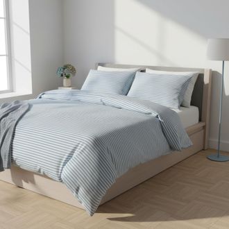 KASANOVA Parure copripiumino matrimoniale righe blu Young