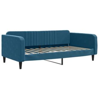 vidaXL Sof&aacute; Cama Sin Colch&oacute;n Terciopelo Azul 100x200 Cm Vidaxl
