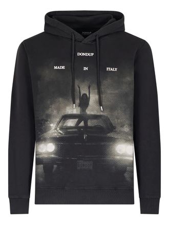 Dondup graphic hooded hoodie - Black