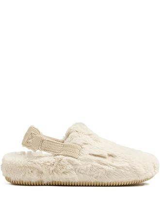 Nike slingback fur sandals - women - Artificial Fur/Artificial Fur/Rubber - 11 - Neutrals