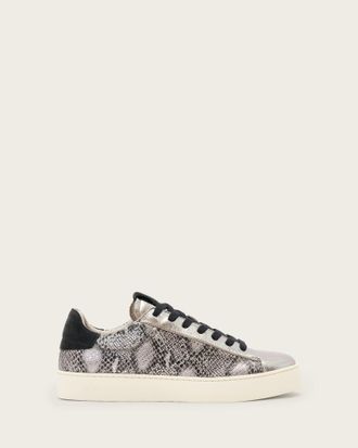 AllSaints Shana Snake Print Low Top Leather Sneakers