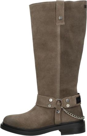 Lazamani Leslie Hoge Laarzen - Dames - Hoge Laarzen - Beige - 40 EU - Leer - Schoenen