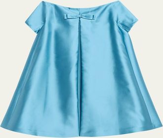 Bernadette Will Short-Sleeve Silk Taffeta Mini Dress