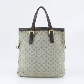 Louis Vuitton Khaki Monogram Leather Canvas Handbag Tote Bag (Pre-Owned)