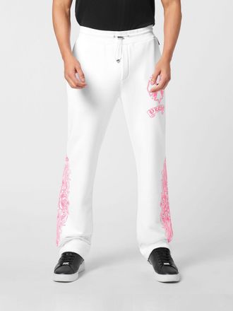 Philipp Plein Pantaloni jogging in cotone con stampa grafica