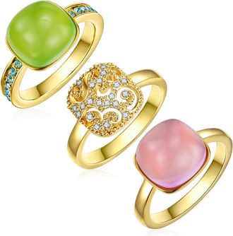 Lulu & Jane Womens Jewellery Set Metal - Gold - Size K