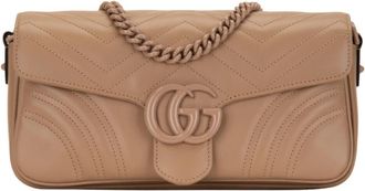 Gucci Gewatteerde Leren Crossbodytas - Dames - Schoudertassen - Bruin - ONE Size - Leer - Tassen
